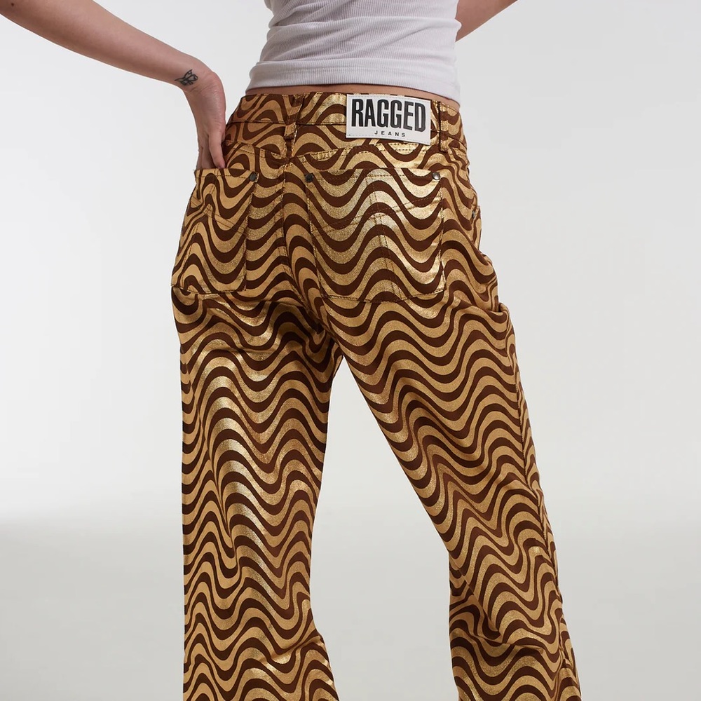 NWT Ragged Priest metallic wavy jeans